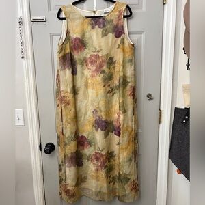 Vintage 90’s Floral Maxi Dress - Yellow and Purple